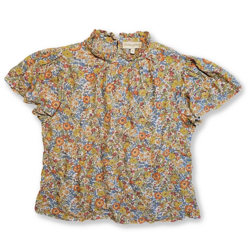 5/$25 Cynthia Rowley High Neck Bohemian Blouse